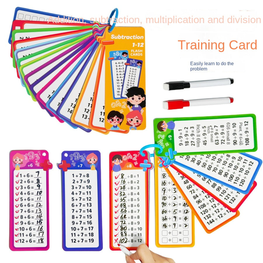 Math Flash Cards for Four-Operation Practice at Home