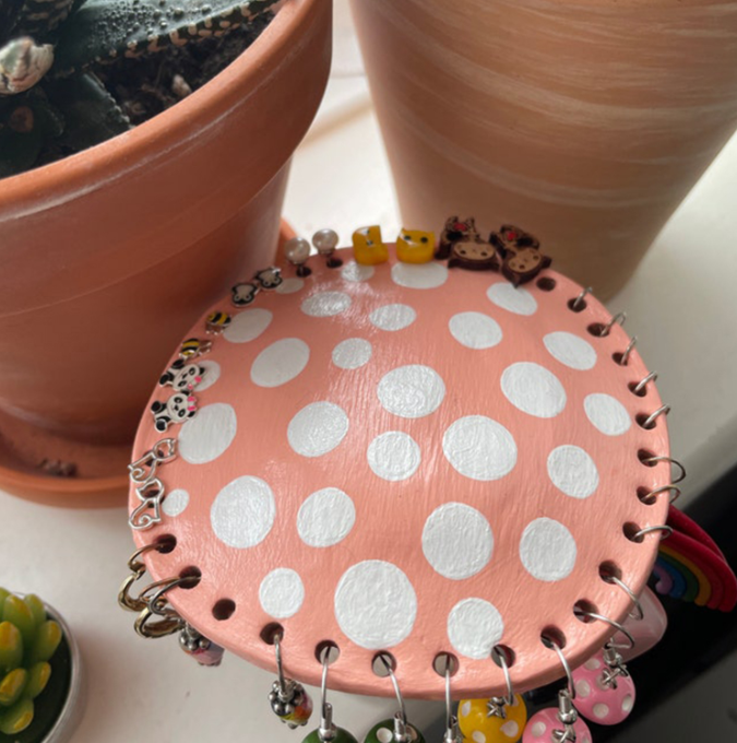 Mushroom Earring Rack for Colorful Desktop Display
