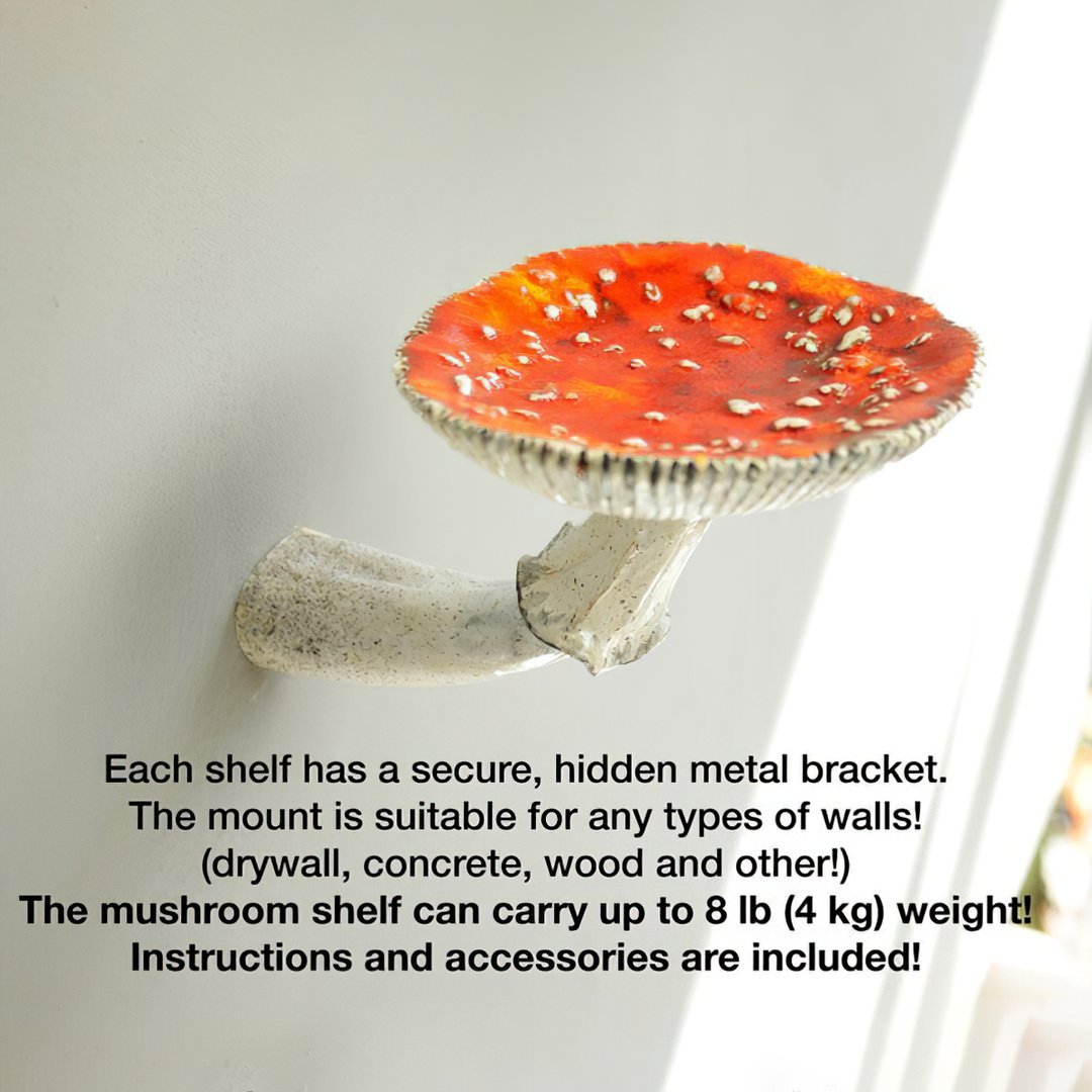 Mushroom Wall Shelf for Whimsical Display Storage