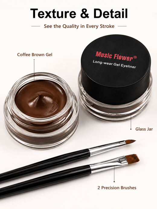 Music Flower 2-in-1 Waterproof Gel Eyeliner Set | 24H