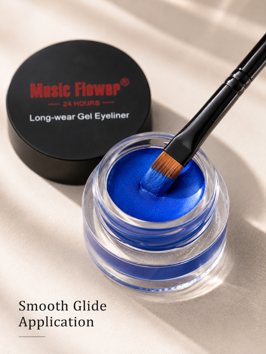 Music Flower 24-Hour Waterproof Gel Eyeliner with Brush