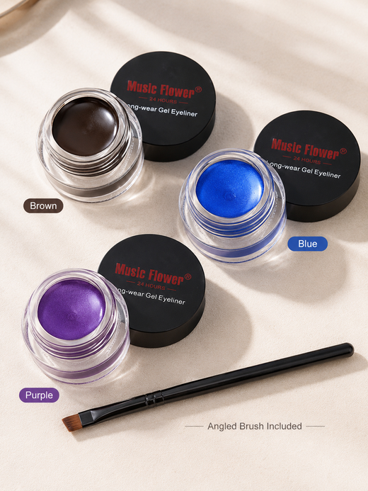 Music Flower 24-Hour Waterproof Gel Eyeliner with Brush