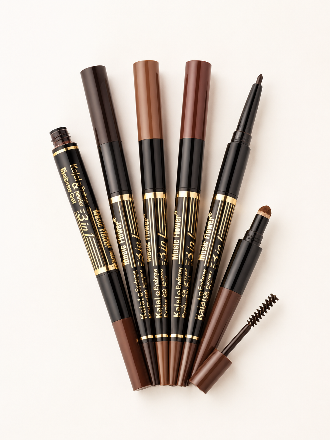 Music Flower Eyebrow & Eyeliner Kit — 5-Piece Waterproof Set