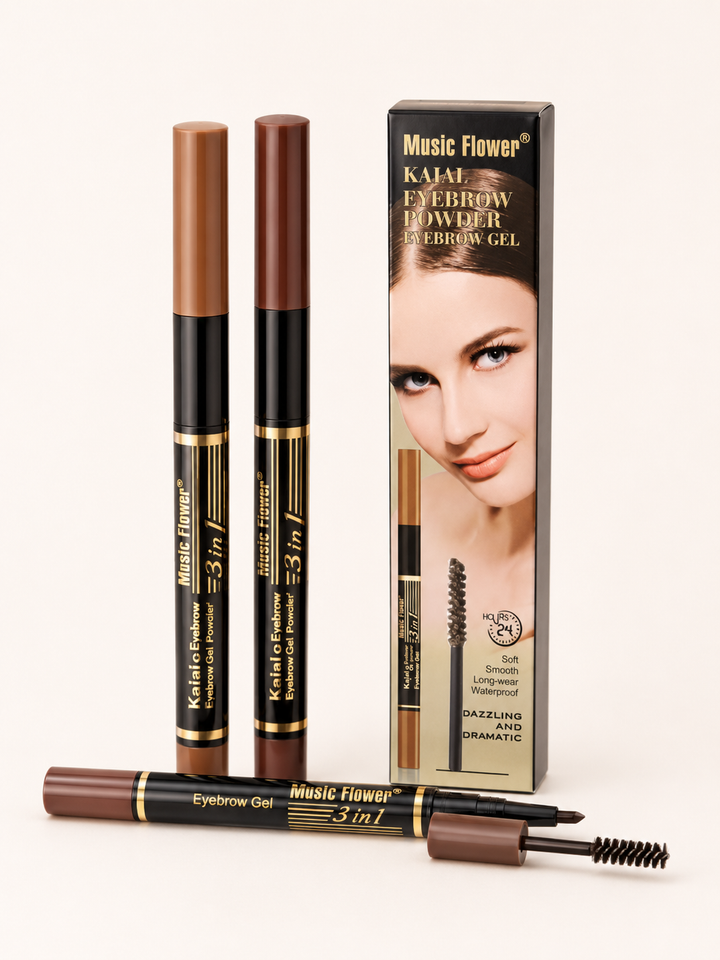 Music Flower Eyebrow & Eyeliner Kit — 5-Piece Waterproof Set