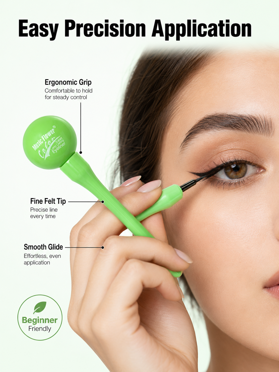 Music Flower Waterproof Liquid Eyeliner Set — 6 Shades