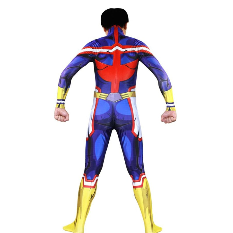 All Might Cosplay Costume Blue Full-Body Hero Suit