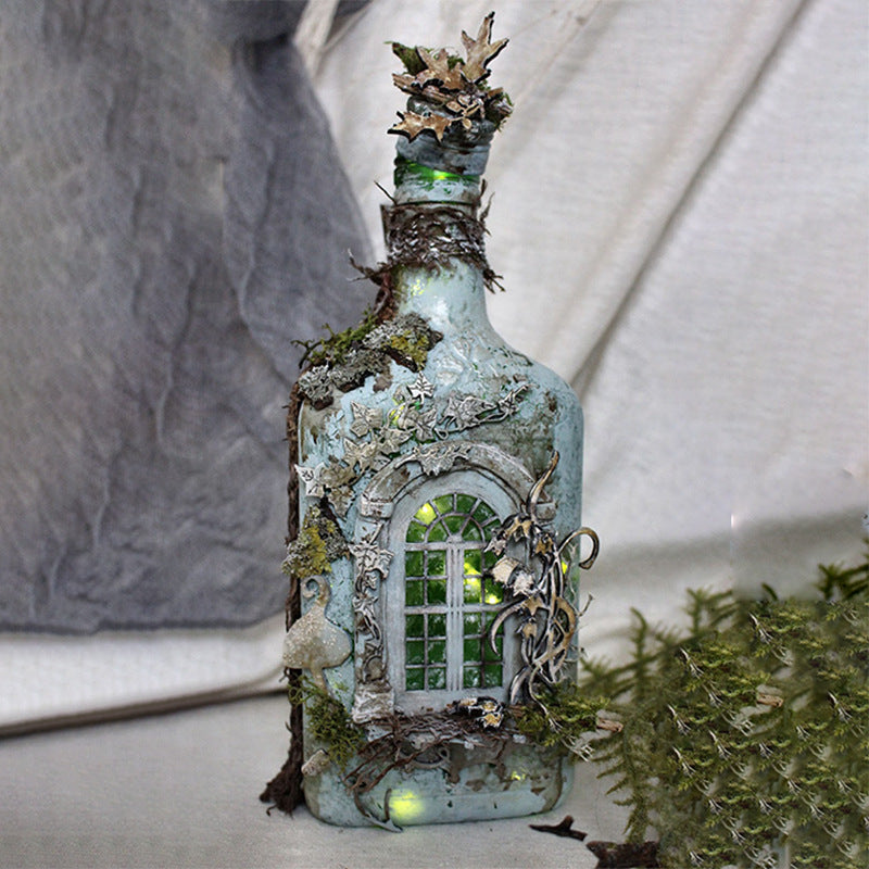 Ghost Castle Bottle Ornament With Enchanting Glow