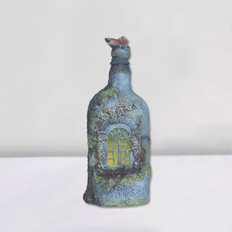 Ghost Castle Bottle Ornament With Enchanting Glow