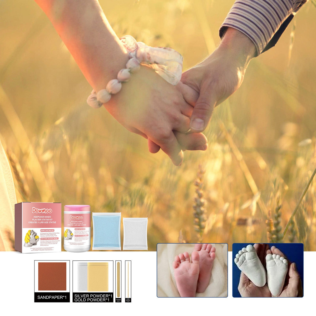 Keepsake Hands Plaster Casting Kit for Life-Size Memories