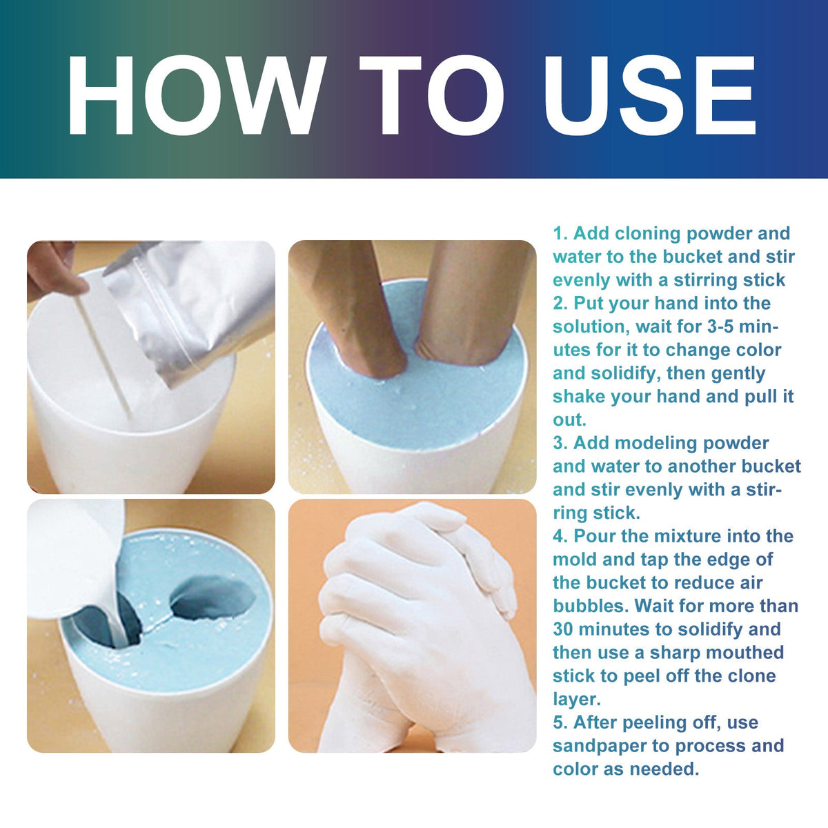 Keepsake Hands Plaster Casting Kit for Life-Size Memories