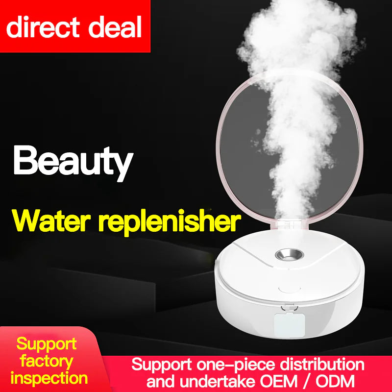 Portable Nano Mist Facial Hydrator with Makeup Mirror
