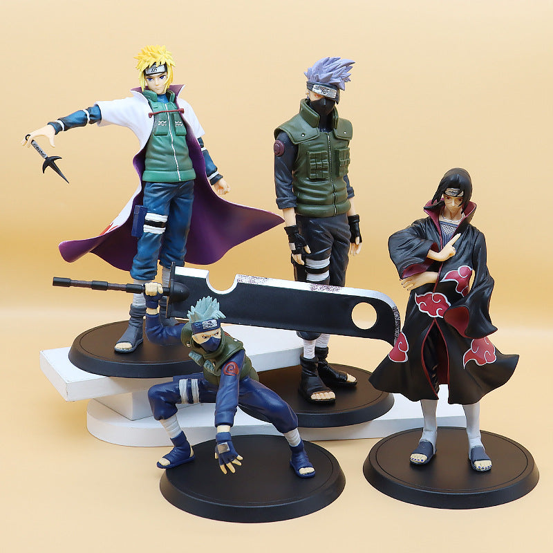 Anime Ninja Figurine Collection for Gaming Shelf Display
