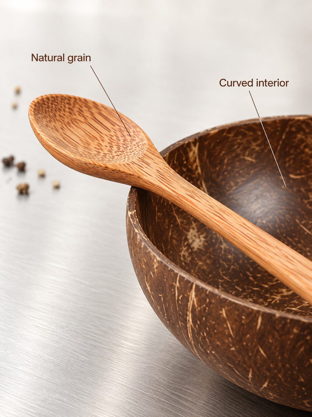 Natural Coconut Shell Bowl Set for Fruit and Smoothie