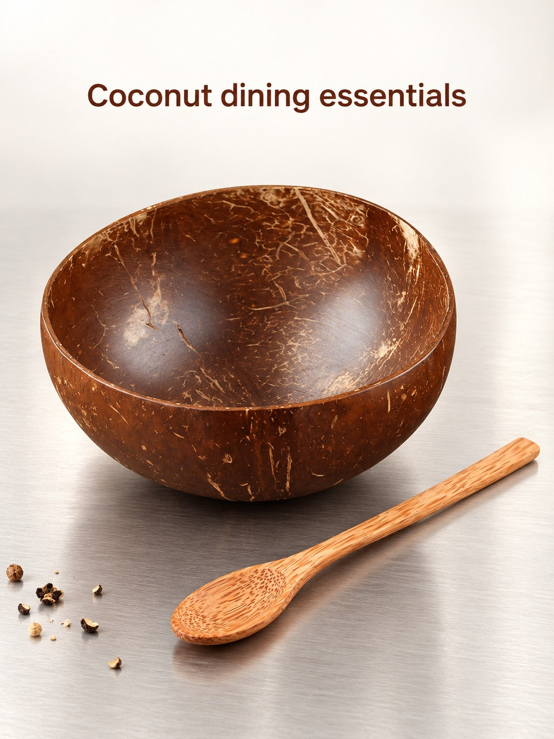 Natural Coconut Shell Bowl Set for Fruit and Smoothie