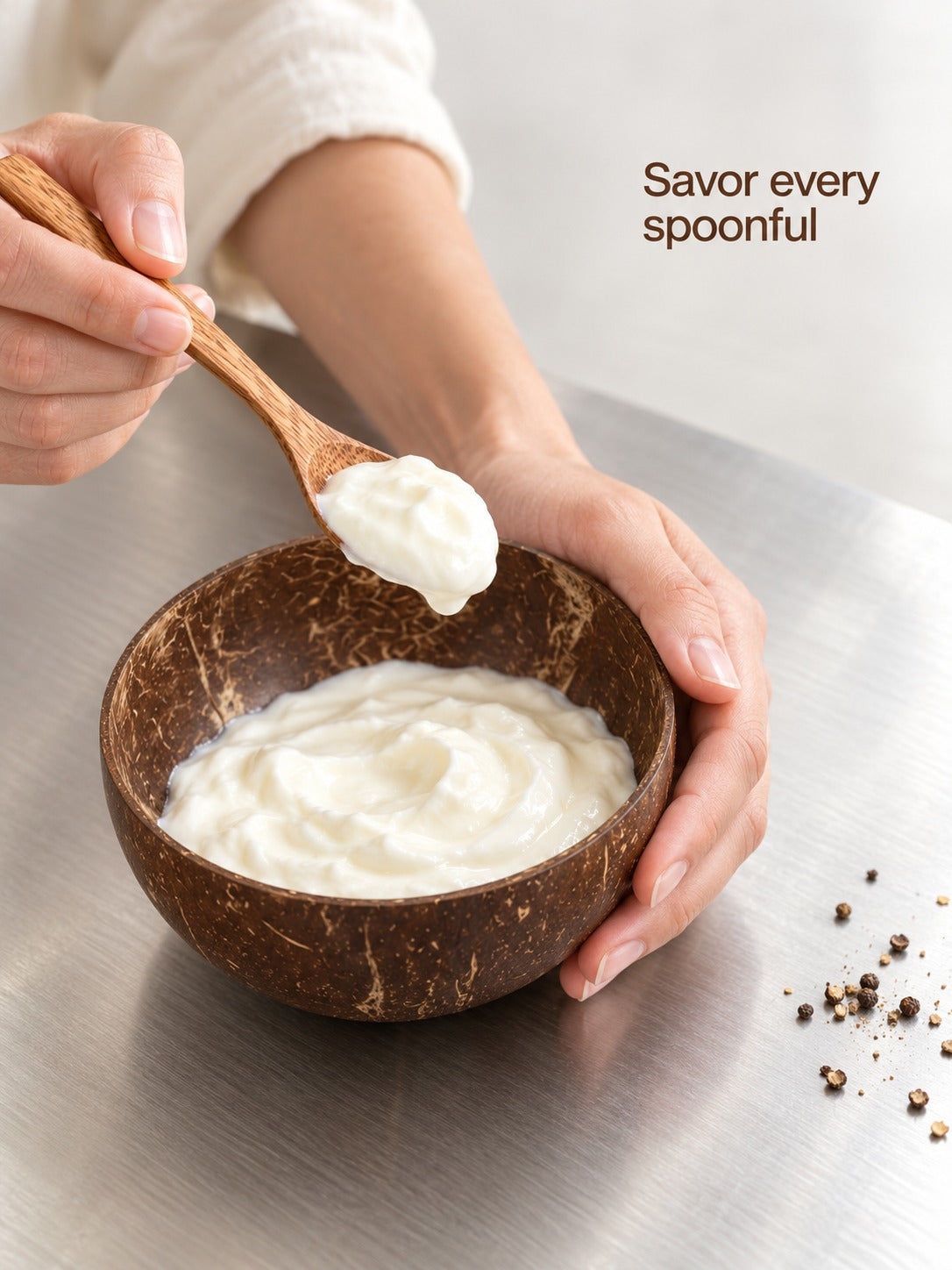 Natural Coconut Shell Bowl Set for Fruit and Smoothie