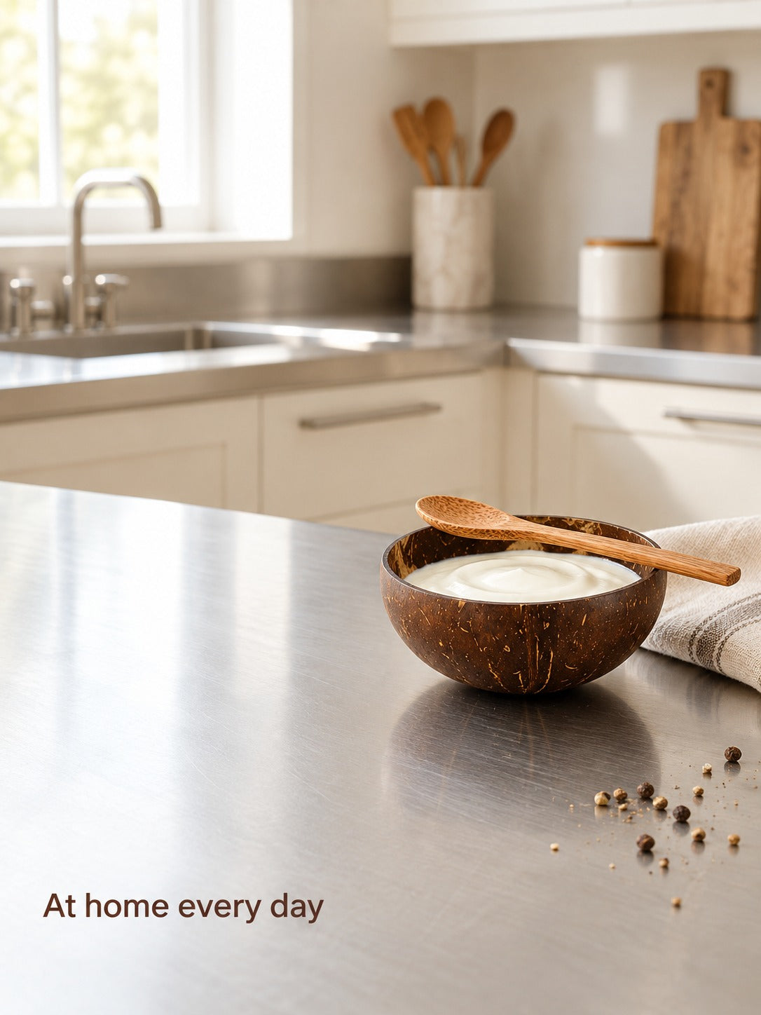Natural Coconut Shell Bowl Set for Fruit and Smoothie