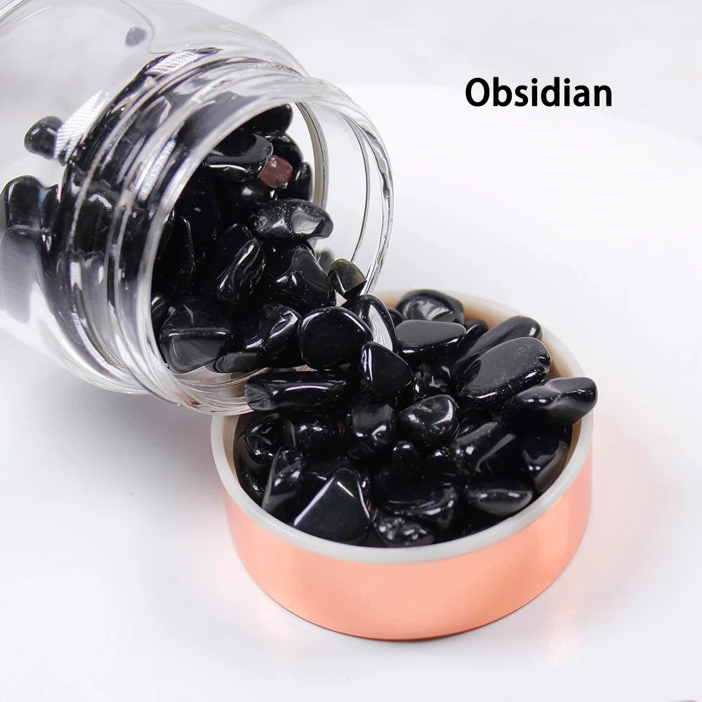 Glass Infuser Water Bottle with Tea Filter and Gemstones