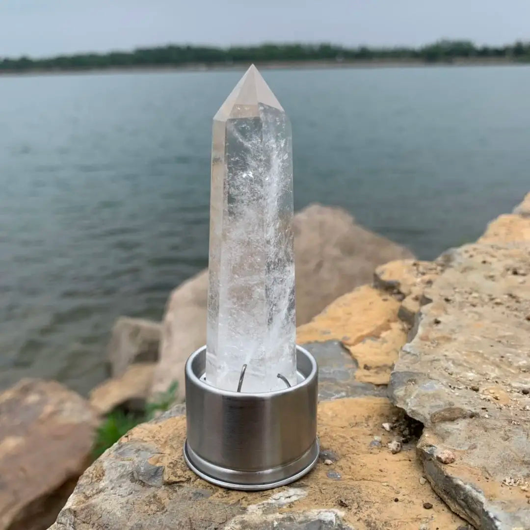 Natural Quartz Crystal Water Bottle Insert for Hydration