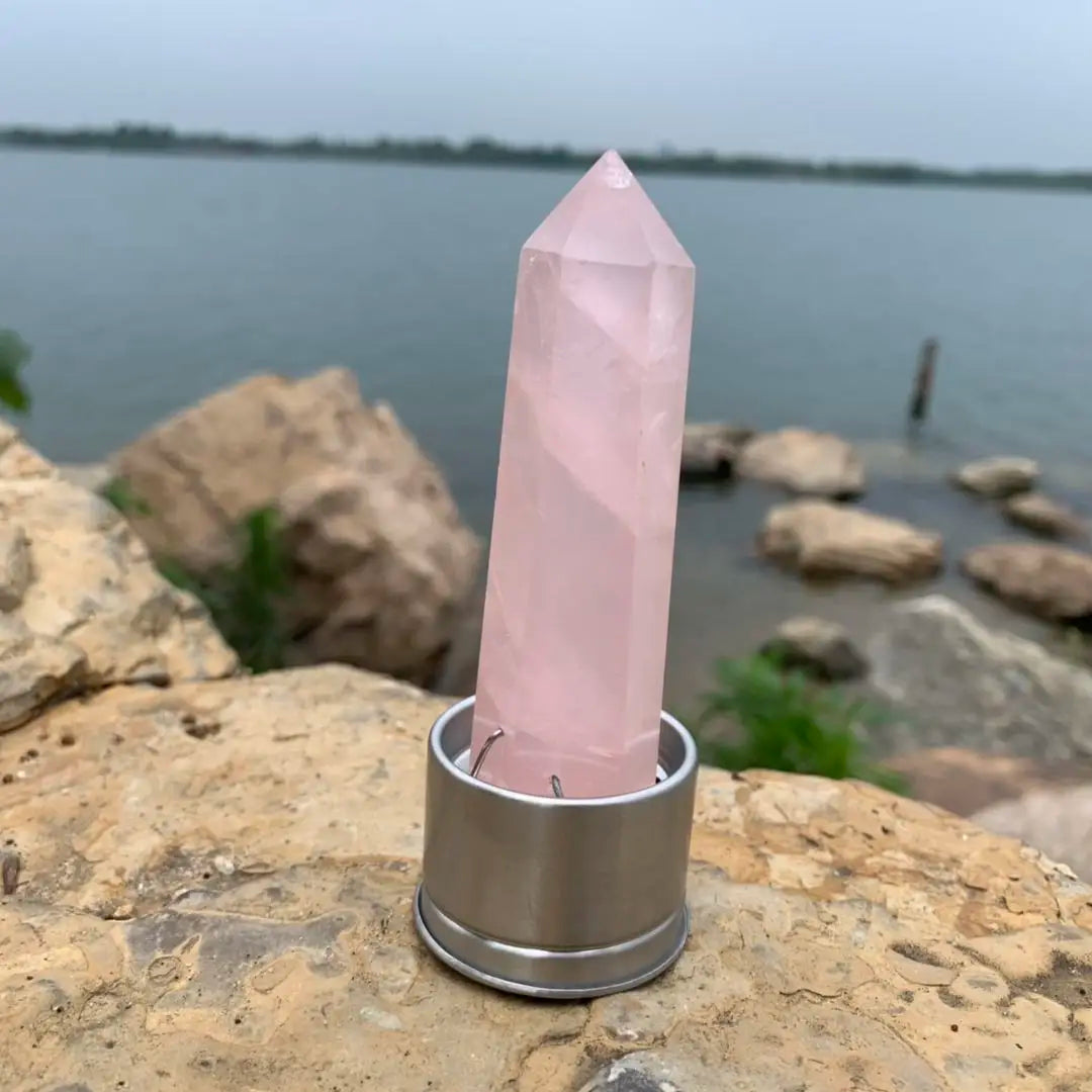 Natural Quartz Crystal Water Bottle Insert for Hydration