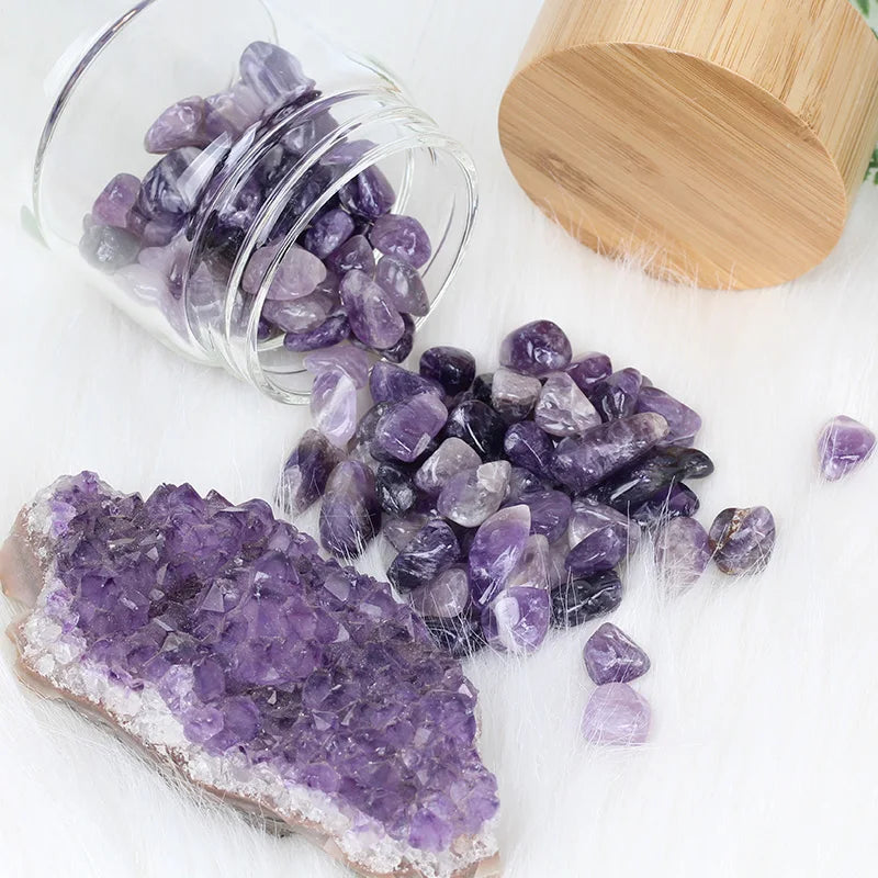 Gemstone Glass Water Bottle with Bamboo Lid and Cord