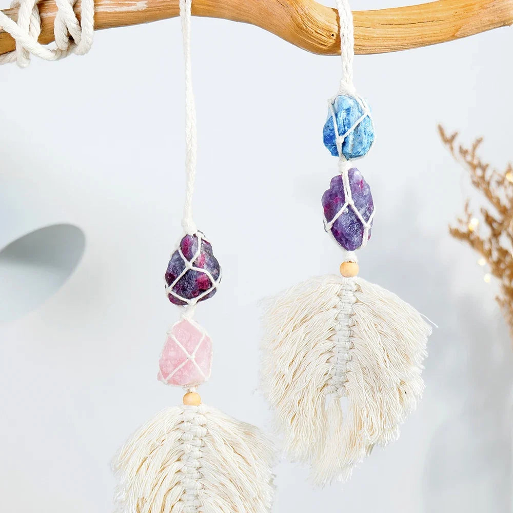 Crystal Macramé Hanging Decor for Bohemian Windows