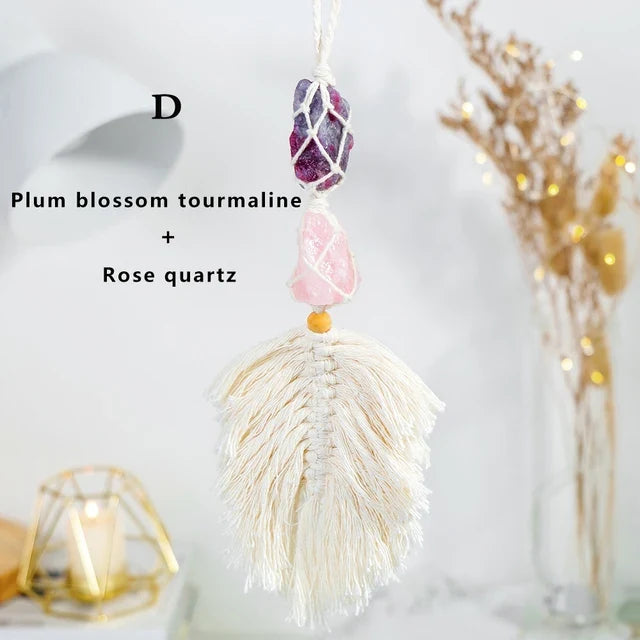 Crystal Macramé Hanging Decor for Bohemian Windows