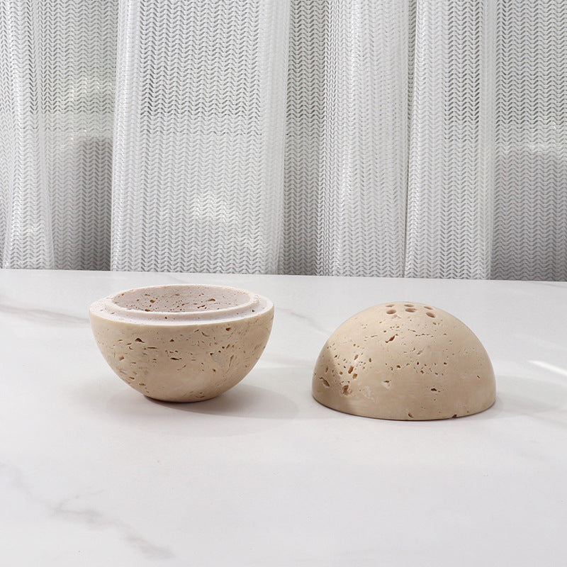 Natural Travertine Incense Burner for Calm, Clean Rituals