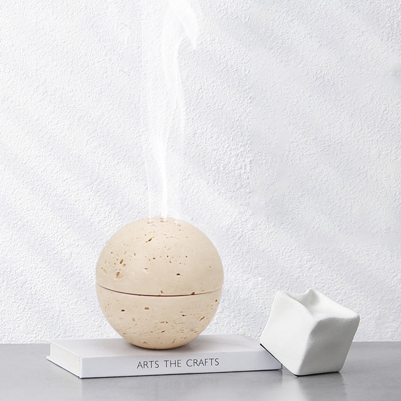 Natural Travertine Incense Burner for Calm, Clean Rituals