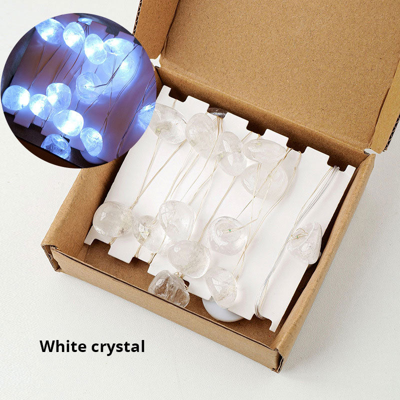Pink Amethyst Crystal String Lights for Cozy Room Decor