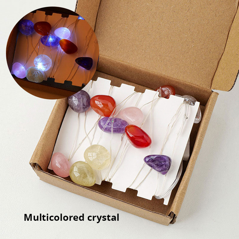Pink Amethyst Crystal String Lights for Cozy Room Decor