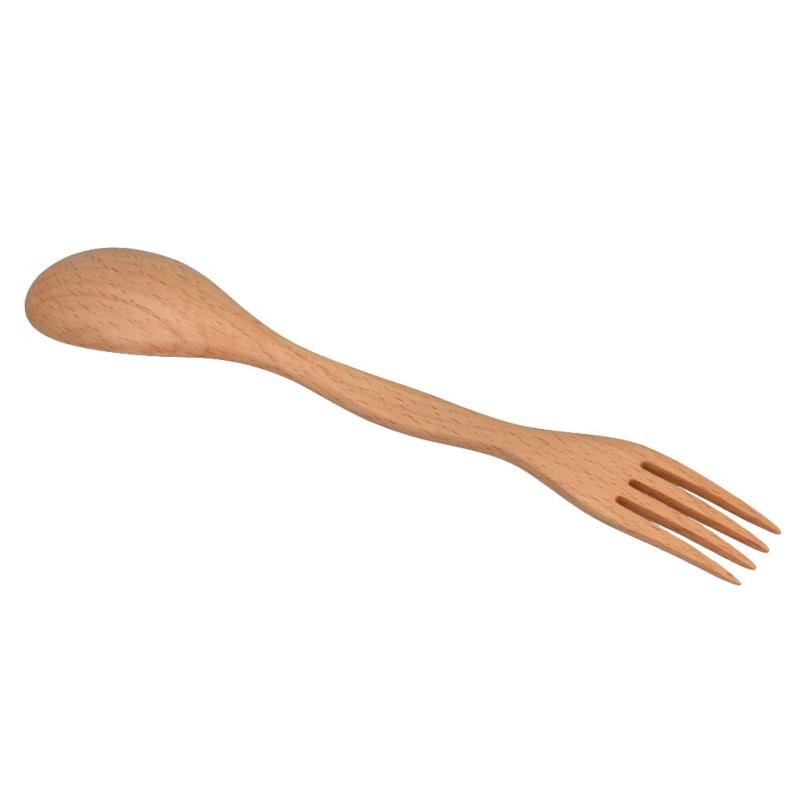 Natural Wood Spork: Spoon and Fork Combined for Travel