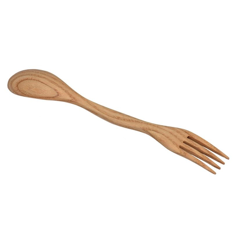 Natural Wood Spork: Spoon and Fork Combined for Travel