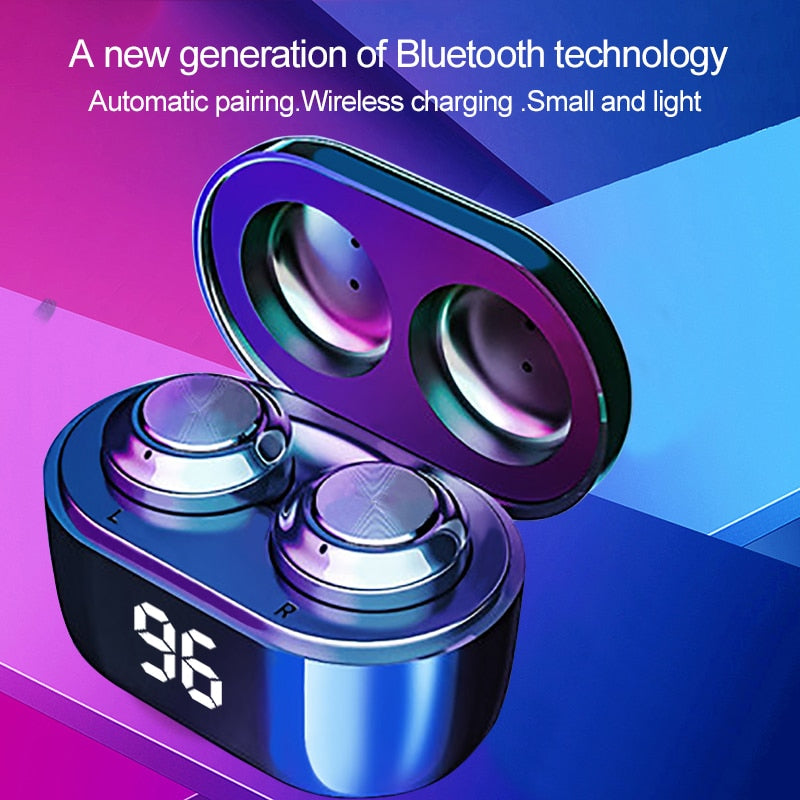 Wireless Earbuds with LED Battery Display, IPX5 Sweat Proof