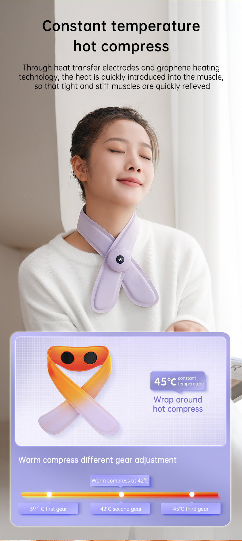 Neck Massager with Heat for Desk Neck & Shoulder Tension