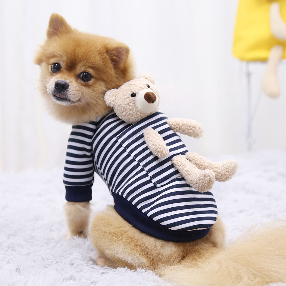 Small Dog Sweater With Warm Teddy Bear Winter Design