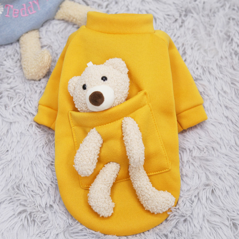 Small Dog Sweater With Warm Teddy Bear Winter Design