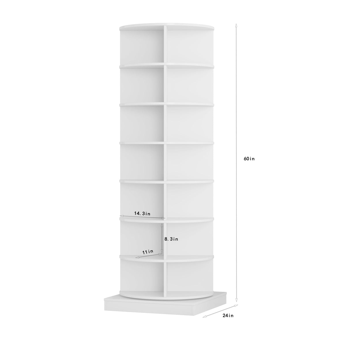 360 Rotating Shoe Cabinet with 7 Tiers Holds 28 Pairs