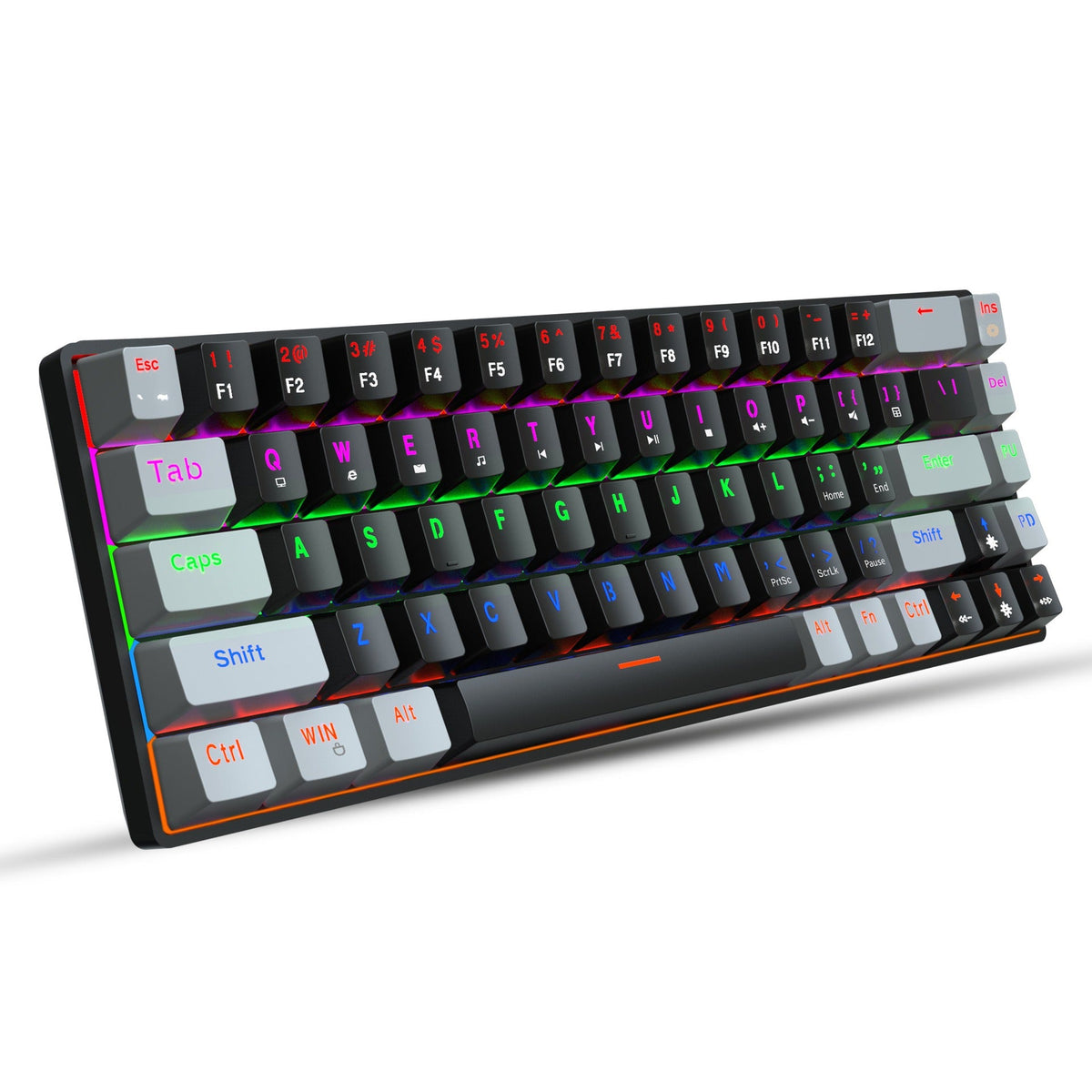 68-Key RGB Mechanical Gaming Keyboard, Compact 60% Layout