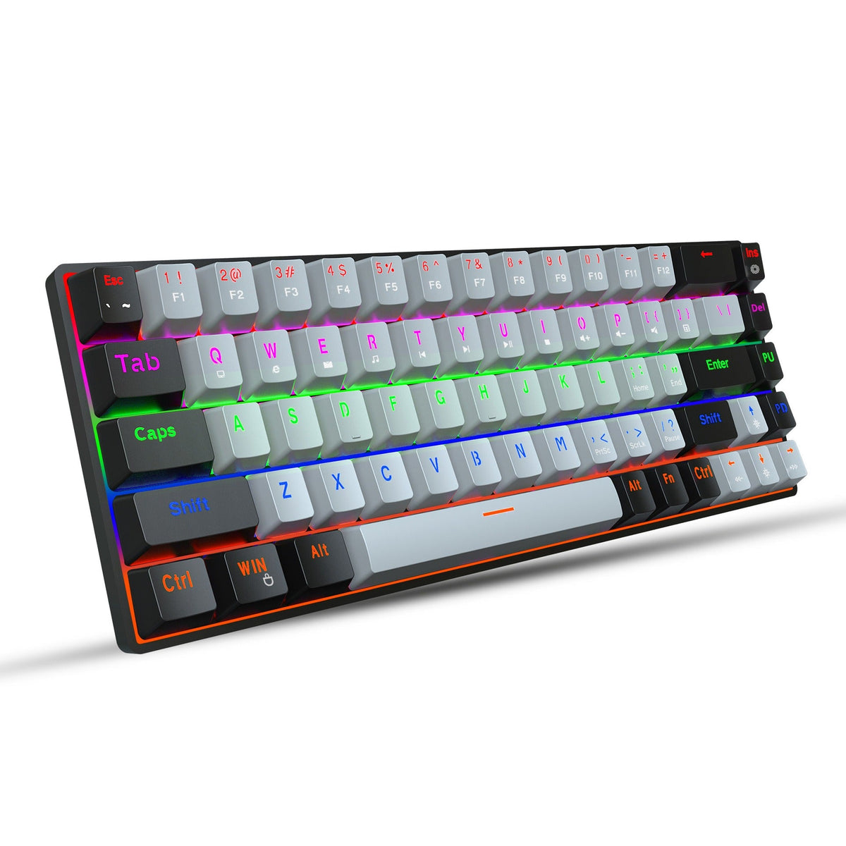 68-Key RGB Mechanical Gaming Keyboard, Compact 60% Layout