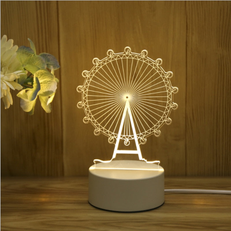3D Acrylic Night Light for a Cozy Bedside Room Glow