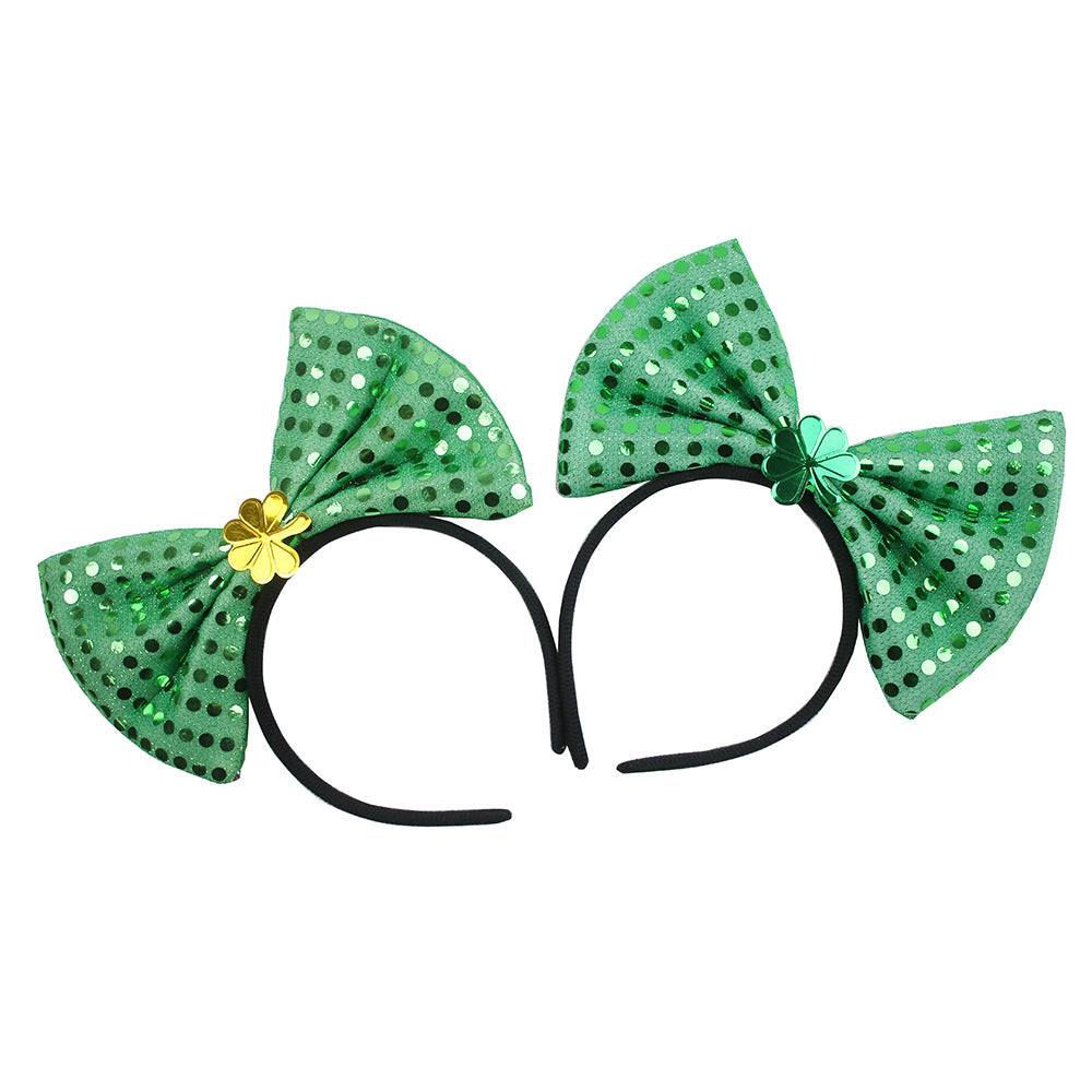 St. Patrick's Day Outfit: Sequin Skirt & Bow Headband