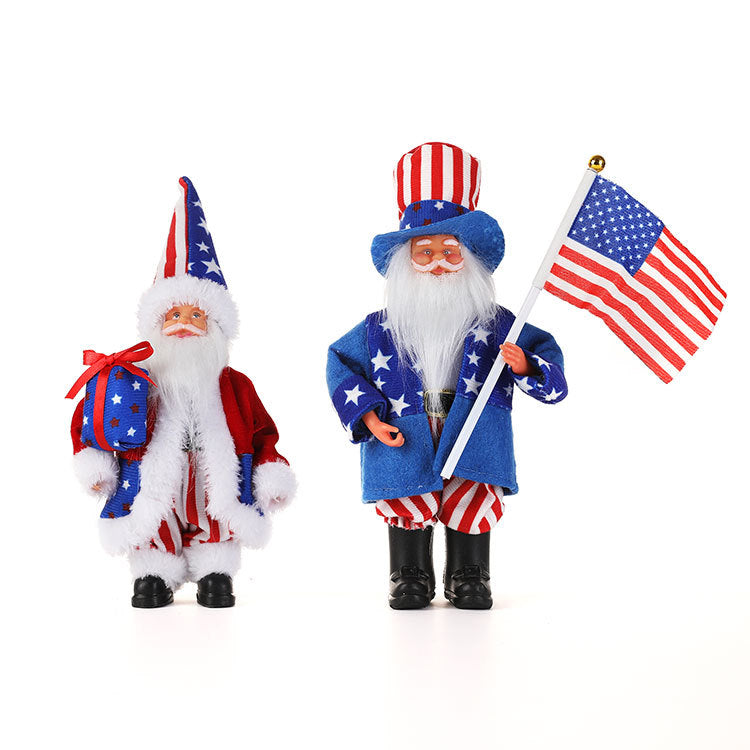 Patriotic Uncle Sam Figurine Set for July 4th Home Decor