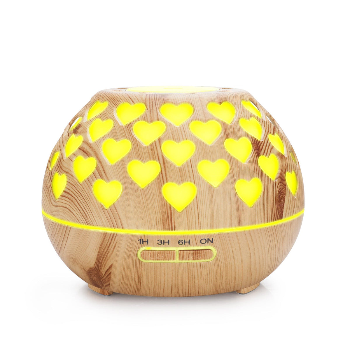 Wood-Look Heart Aroma Diffuser with Color Night Light