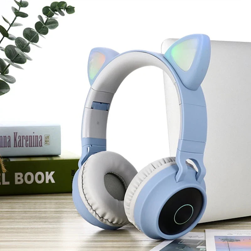 LED Cat Ear Bluetooth Headphones for Kids and Teens