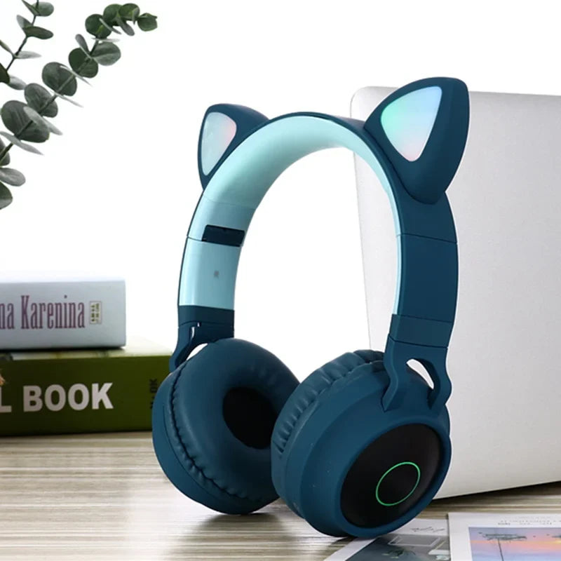 LED Cat Ear Bluetooth Headphones for Kids and Teens