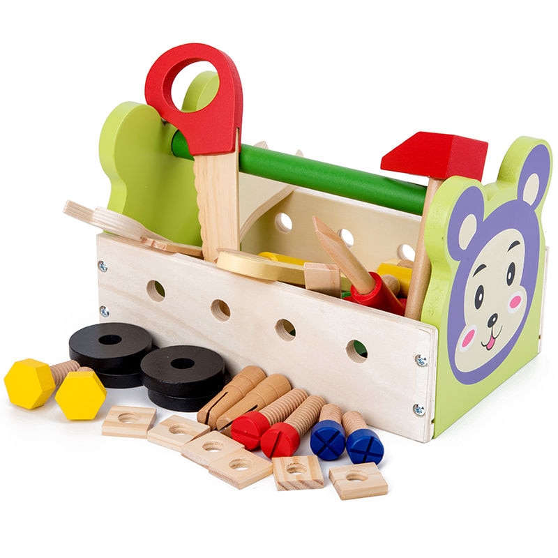 Wooden Pretend Play Tool Set for Fine-Motor Skills