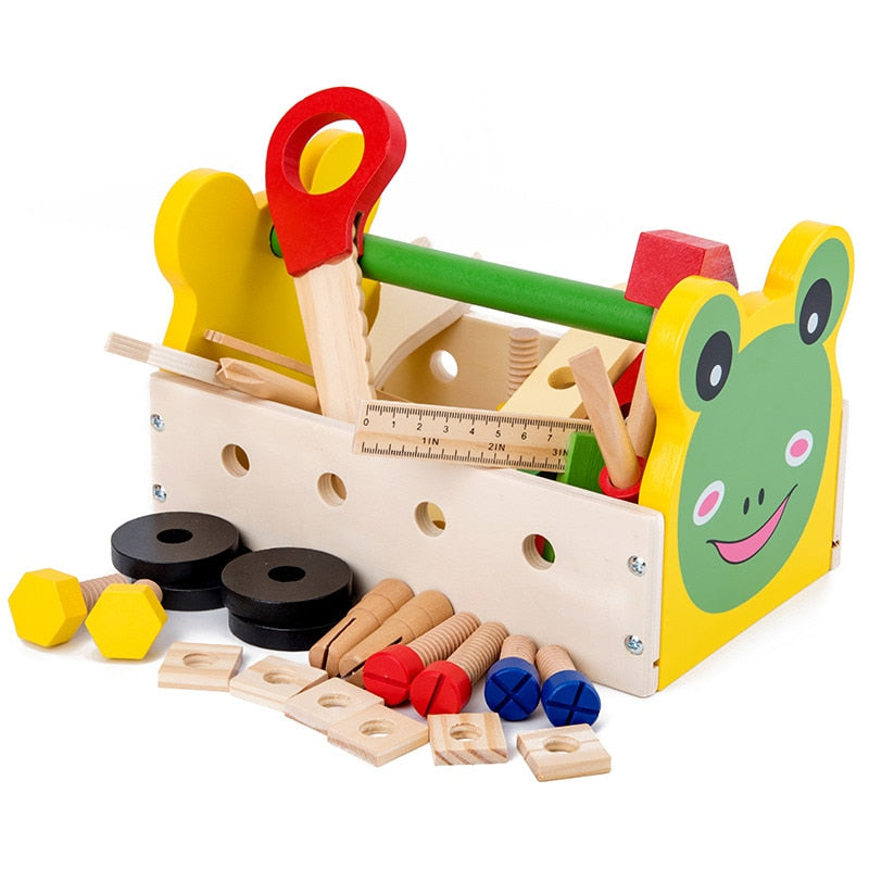Wooden Pretend Play Tool Set for Fine-Motor Skills