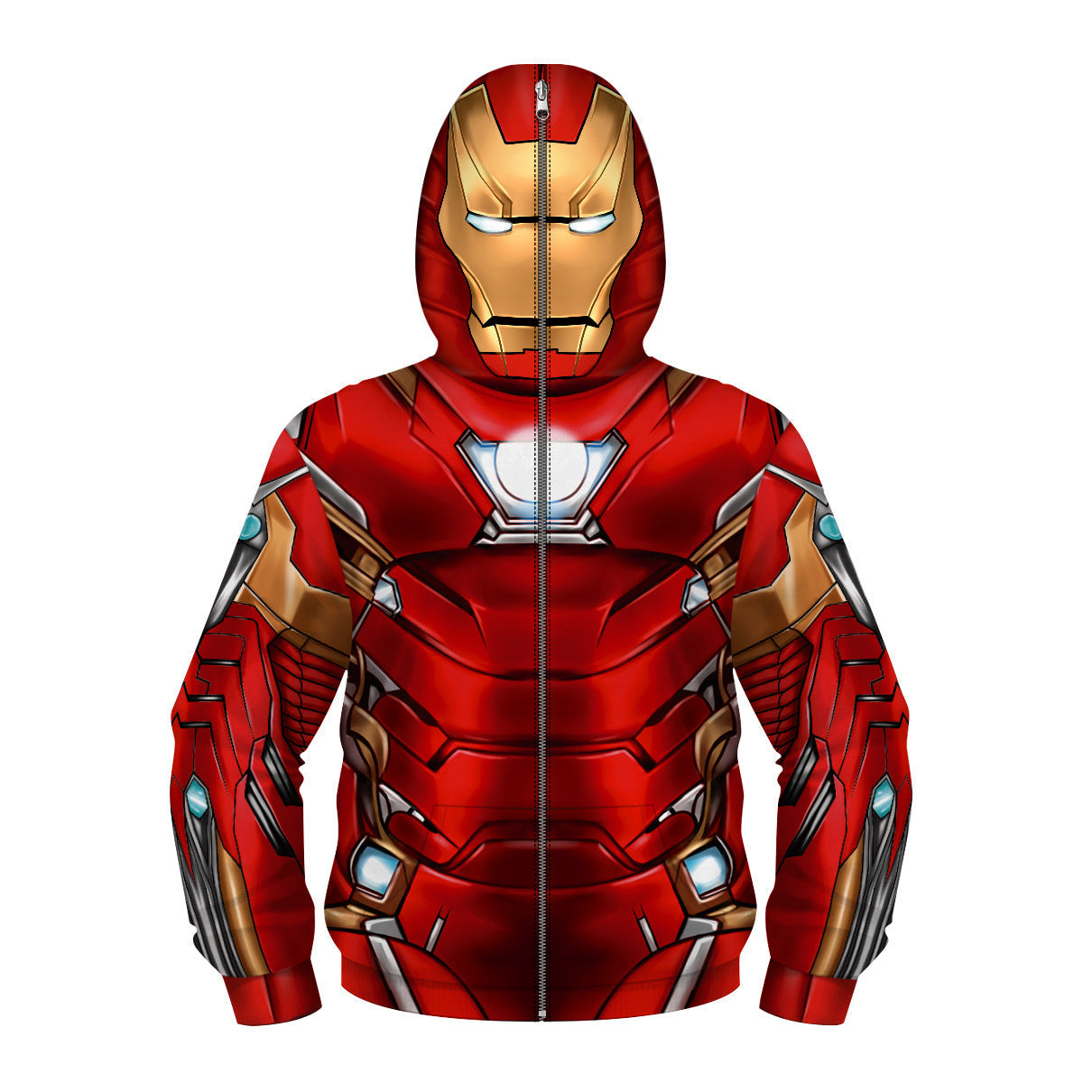 Kids Superhero Costume Hoodie With 3D Printed Mask