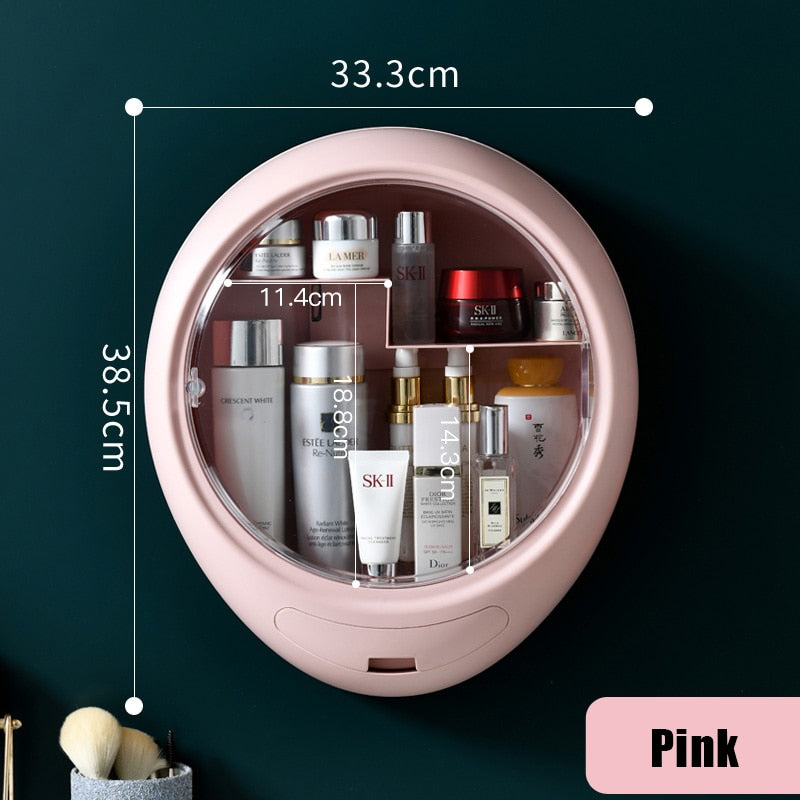 Wall-Mounted Makeup Storage Box with Dust Cover Door
