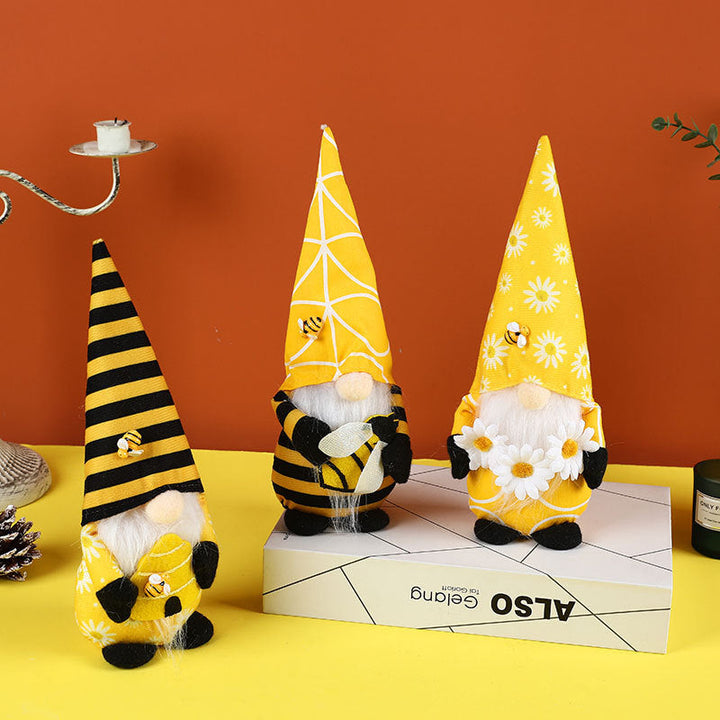 Bee Gnome Decoration Set for Playful Seasonal Style